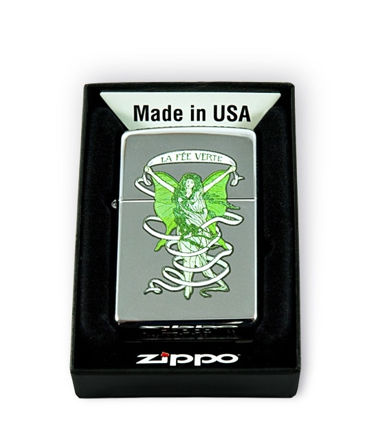 Green Fairy Absinthe Zippo Lighter from Absinthe Original in a presentation box