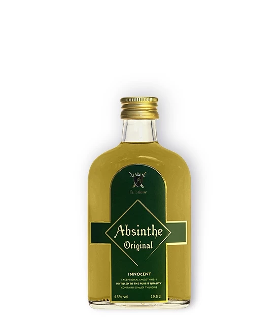 Pocket size bottle of Absinthe Innocent, great real absinthe for the first time drinker, 90 proof.