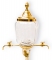 Small, golden absinthe fountain with two metal taps - detail of glass globe with Absinthe Original logo