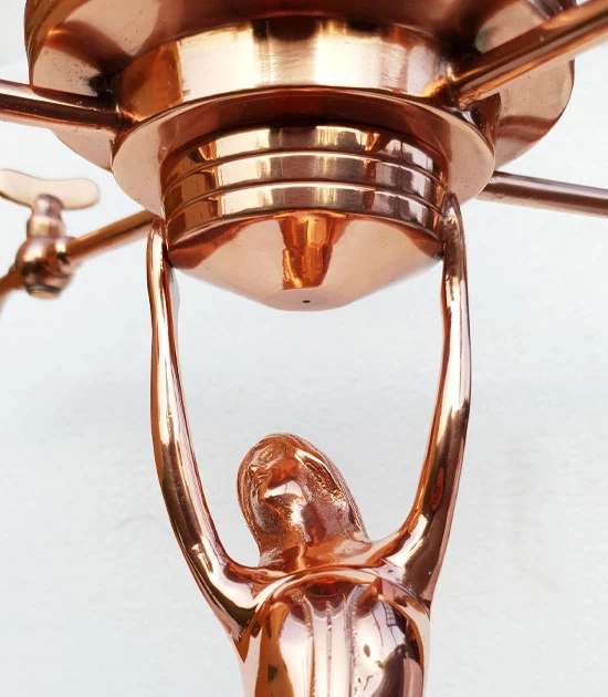 Detailed view of Copper Plated Absinthe Fountain in a lovely rose gold color.