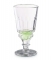 The reservoir located at the bottom of the glass is used to determine how much absinthe to add.