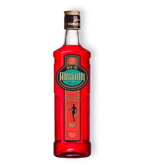 Premium 500ml bottle of Absinthe Red Devil, Bohemian style bitter red absinthe.