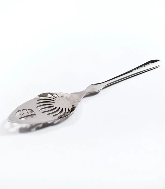 Exceptional absinthe spoon with lots of slots for the sugar to pass through made of top grade stainless steel.