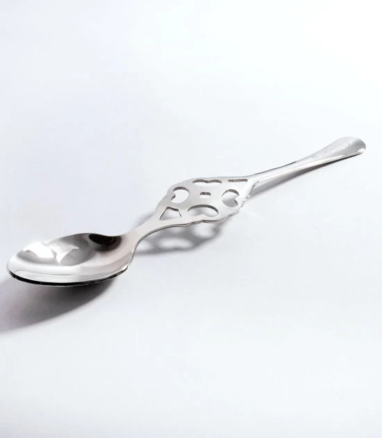 Accurate replica of 19th century authentic long absinthe spoon called Les Cuilleres.