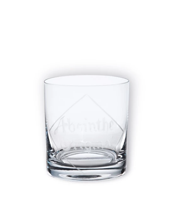 Modern, heavy based short tumbler absinthe glass