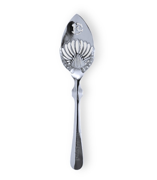 Highly polished, handmade high-quality absinthe spoon based on the traditional 19th century design.